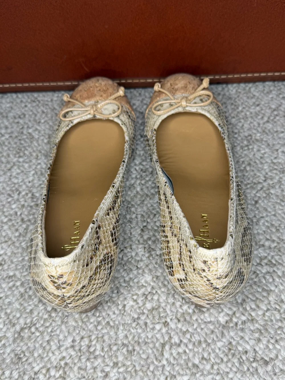 NWOT Cole Haan faux snake skin wedges